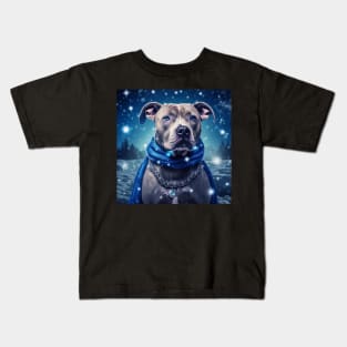 Staffy In The Snow Kids T-Shirt